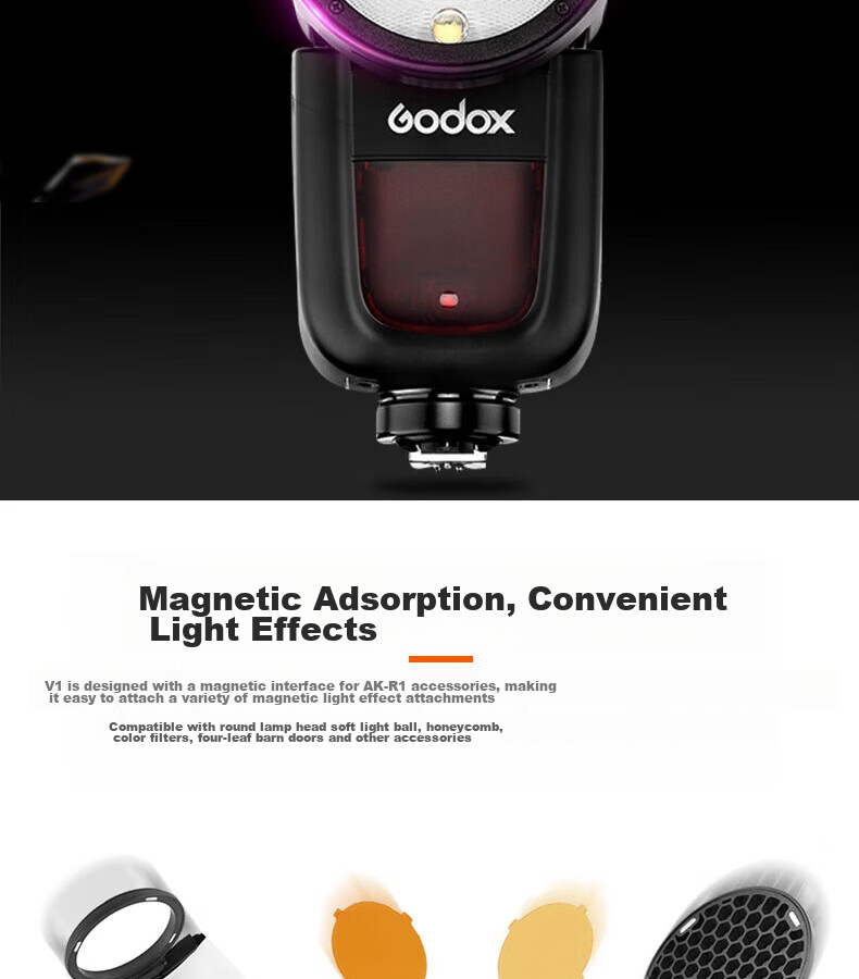 Godox V1 Flash, DSLR Camera External Hot Shoe Light, Lithium Battery, High-Speed TTL Photography Hot Shoe Light, Portable Pocket Light (Sony Version) 3