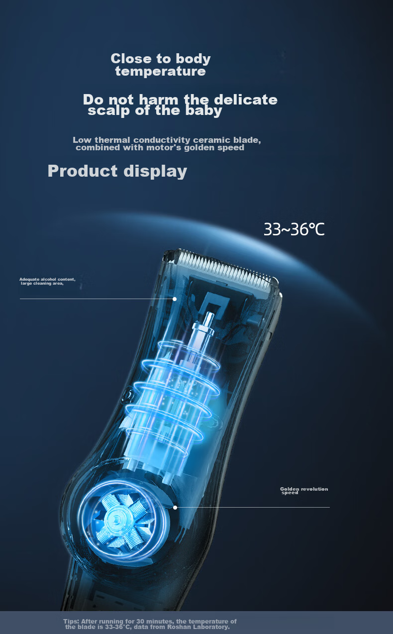 Rushan Xiaobai Pearl Baby Hair Clipper Ultra-Quiet Automatic Hair Suction Electric Trimmer for Infant Haircut 5