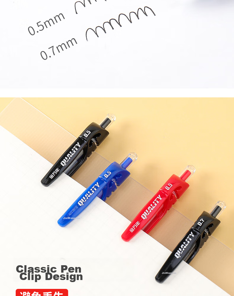 Genvana [12 Retractable] 0.5mm Red Gel Pen Comfortable Writing Push-Button Classic Bullet Tip Signature Pen for Training Exams Practice Office G-1326 7