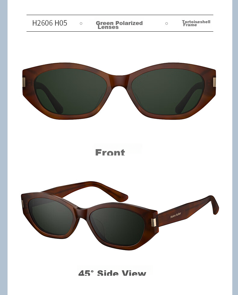HELEN KELLER Sunglasses for Men And Women, New Style UV Protection Polarized Sunglasses for Driving, Outdoor Sun Protection, High-End Cat-Eye Sunglasses 44