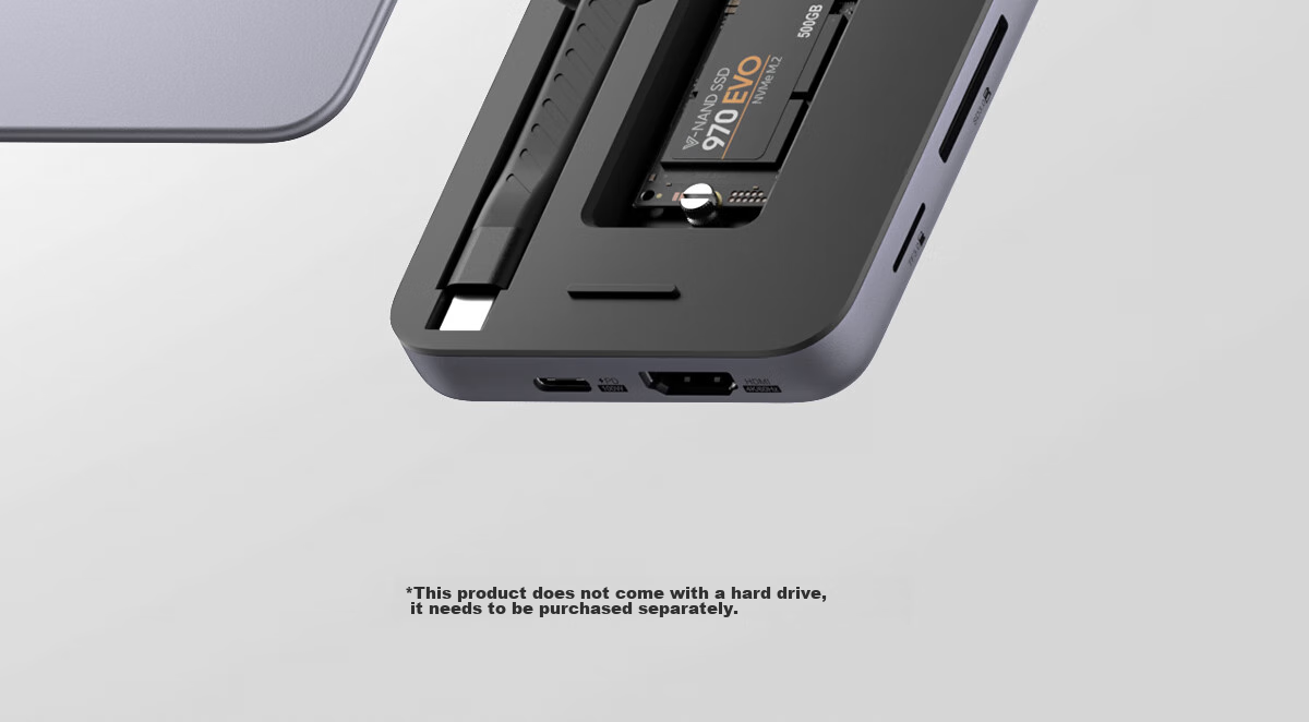 Hagibis Hard Drive Enclosure Expansion Dock, Type-C Expansion Port, USB Multi-Interface Adapter, HDMI Converter, Thunderbolt 4 Compatible, Suitable for Apple Computers, Mac Laptops, M.2 Expansio 22