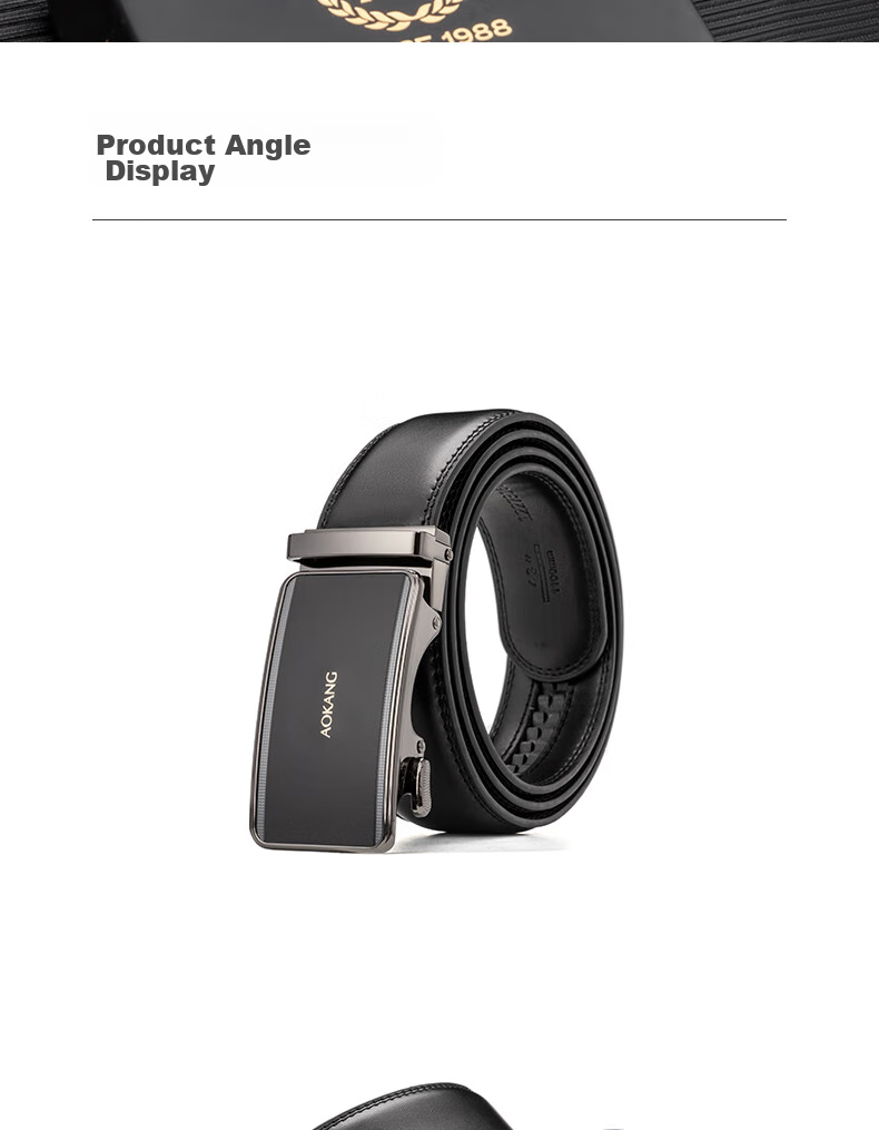 Aokang Men's Leather Belt, Business Automatic Buckle Waistband, Birthday Gift for Husband 11