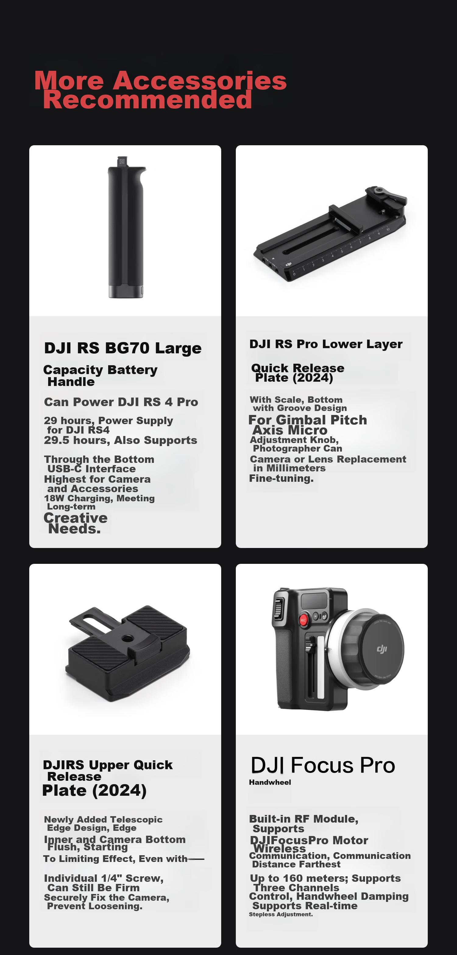 DJI RS 4 Pro Handheld Gimbal Stabilizer, Three-Axis Anti-Shake Stabilizer, 4.5kg Load Capacity, Flagship Professional DSLR Gimbal 16