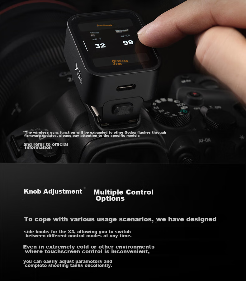 Godox Godox X3-C Canon Wireless Flash Trigger TTL Auto Metering High-Speed Sync Lithium Battery Outdoor Photography Touchscreen Control 8
