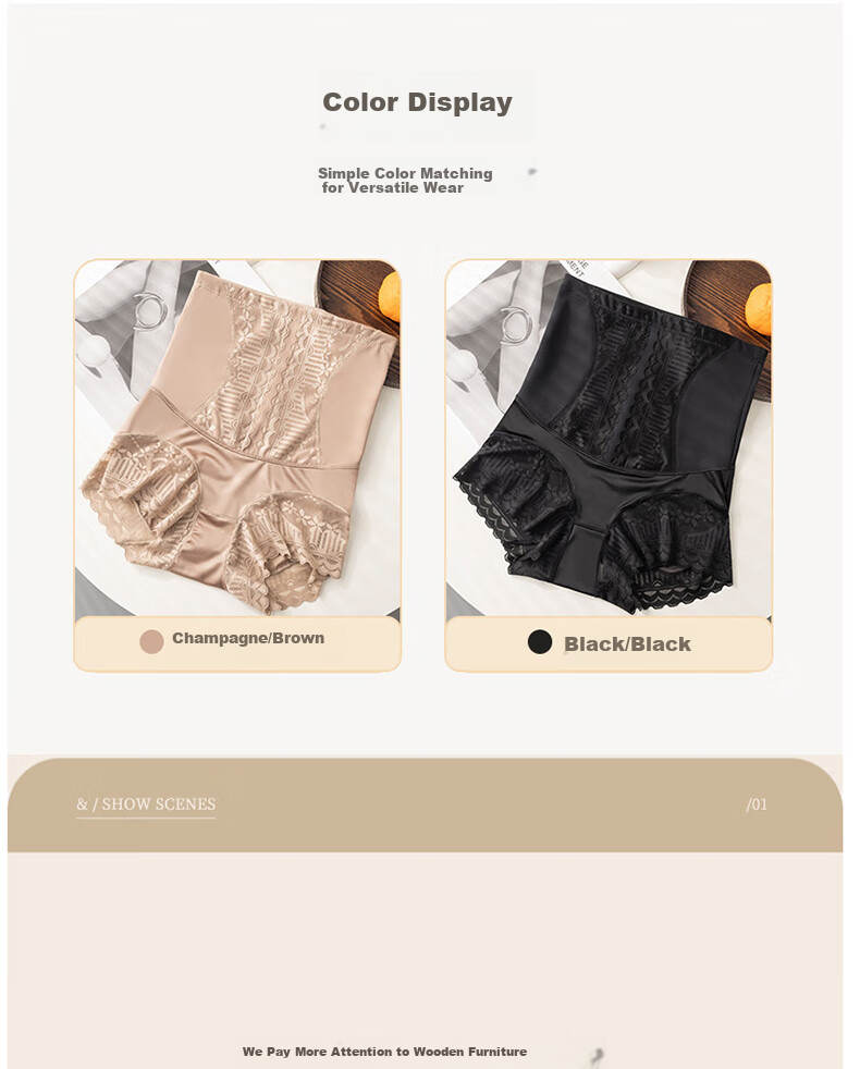 LangSha High-Waisted Cotton Tummy Control Shapewear Shorts for Women, 2-Pack Slimming Body Shaper Triangle Panties 11