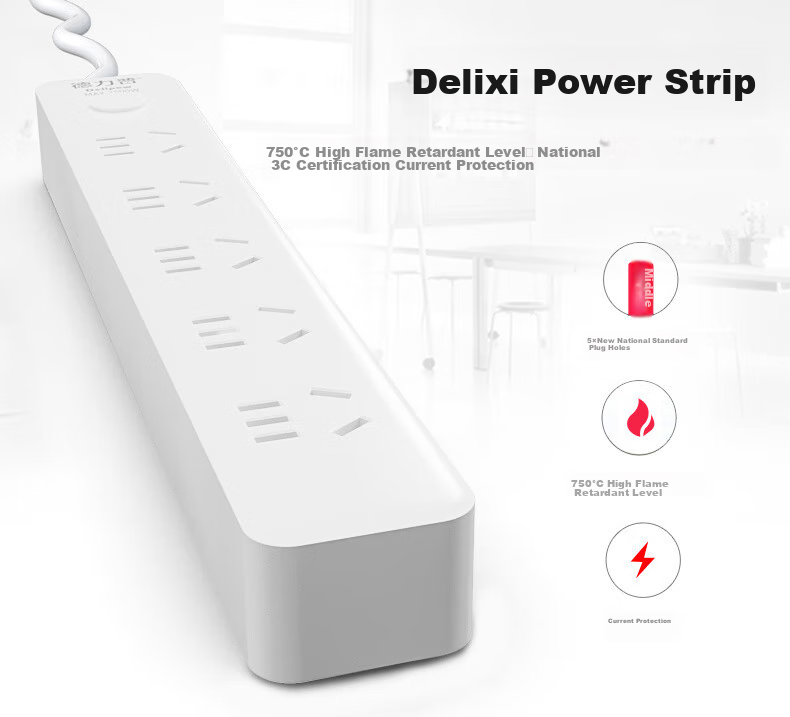 Delipow New National Standard Socket, 8 Outlets with Master Control, 3 Meters, Overload Protection, Phosphor Bronze, All-In Appliance Adapter, Power Strip, Electrical Outlet 2