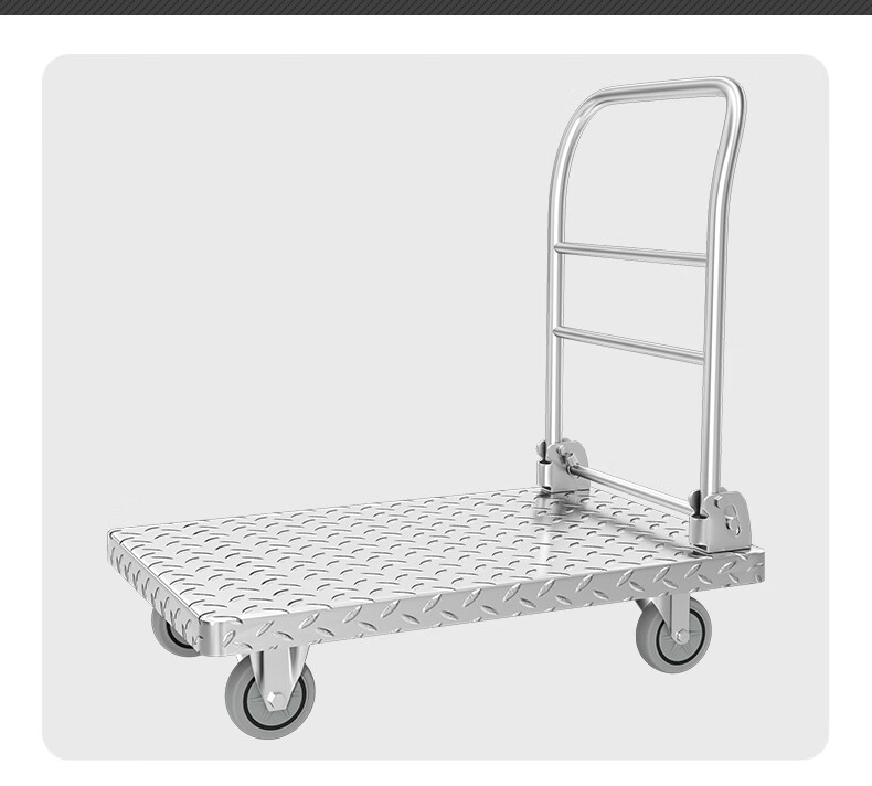 Shunhe Steel Plate Flatbed Trolley, Hand Truck, Non-Slip Cart, Foldable Trailer, 71*47 Cm, Load Capacity 500 Ji 3