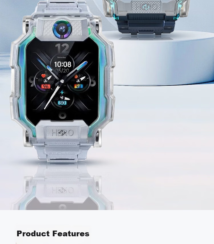 ESCASE Protective Case for Xiaotiancai Children's Smartwatch Z8/Z8A, Slim Shockproof Anti-Collision Full Coverage Outer Shell Accessory, Transparent 2