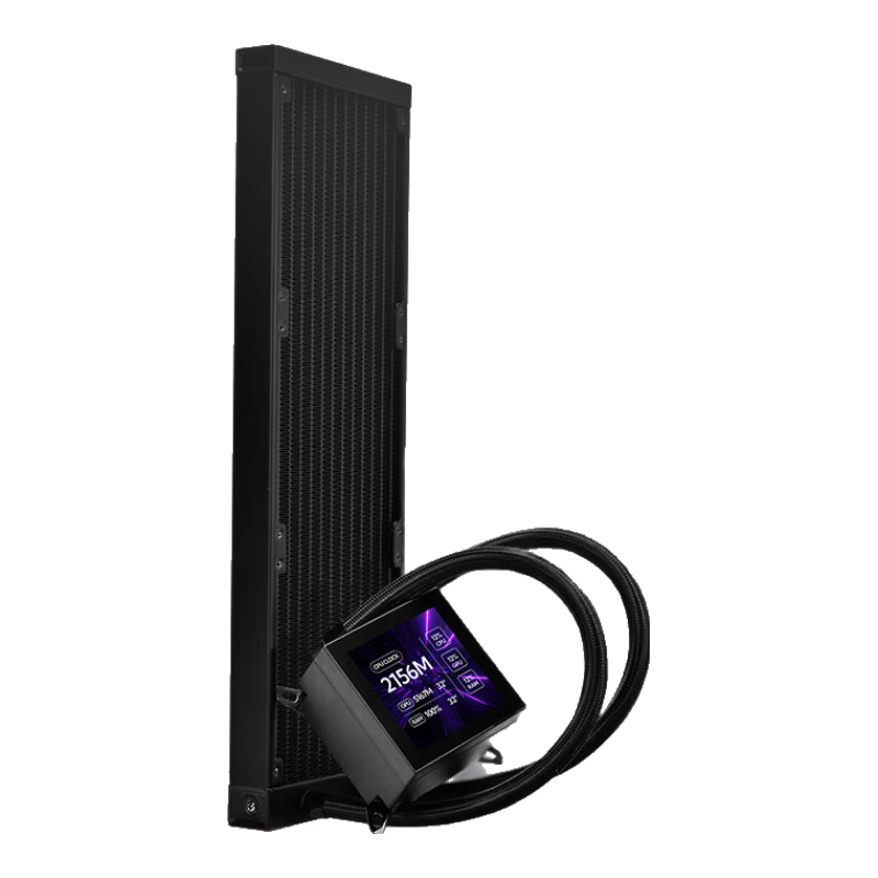 SAMA Second Generation XW36S Fanless Black All-In 360 Water-Cooled CPU Cooler (3.4-Inch LCD Small Square Screen)
