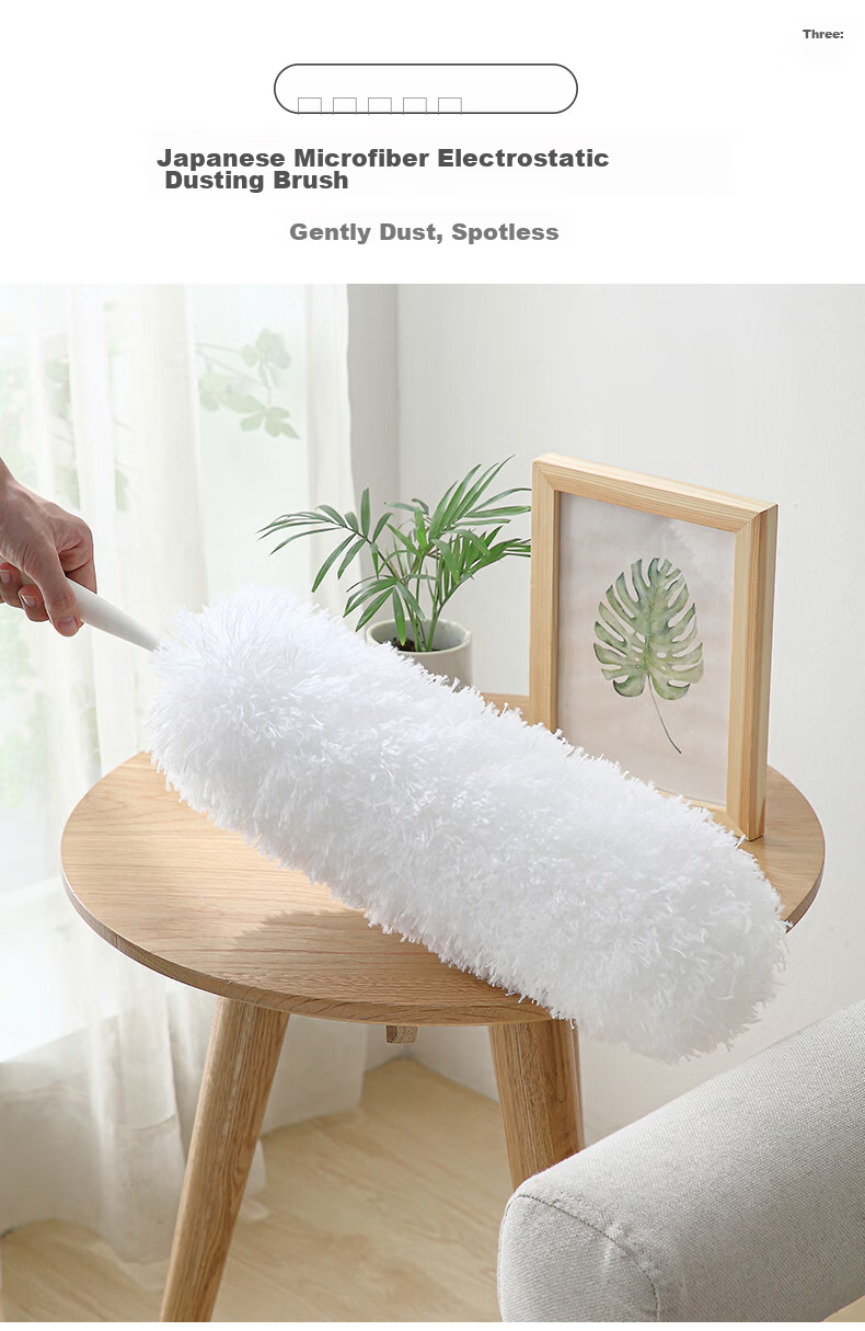 Sulida Feather Duster, 2.5-Meter Extendable, for Car And Home Use, Static Dust Removal, Ceiling Cleaning Tool 1
