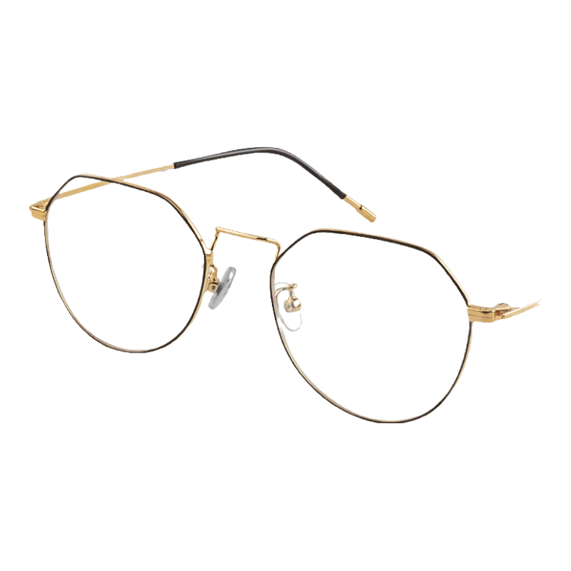 Gameking Anti-Blue Light And Radiation Protection Glasses for Men And Women, Titanium Frame, Non-Prescription Protective Eyewear, Can Be Fitted with Prescription Lenses, 8029 Black And Gold