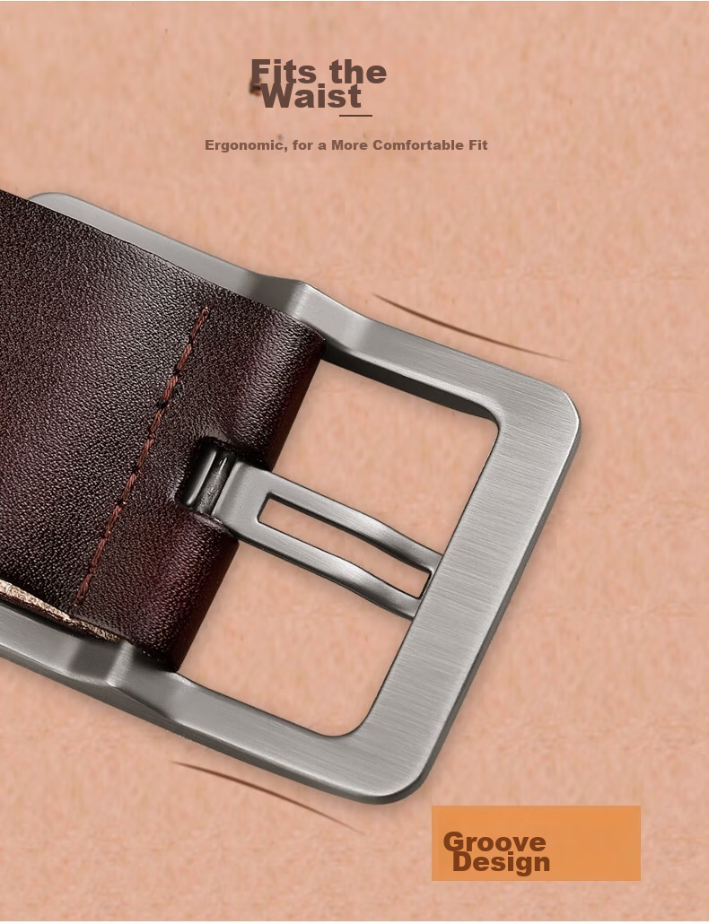JEEP SPIRIT Men's Leather Belt, Business Casual Pin Buckle Waistband, Gift for Young And Middle-Aged Men, Husband Or Father's Day Present 6