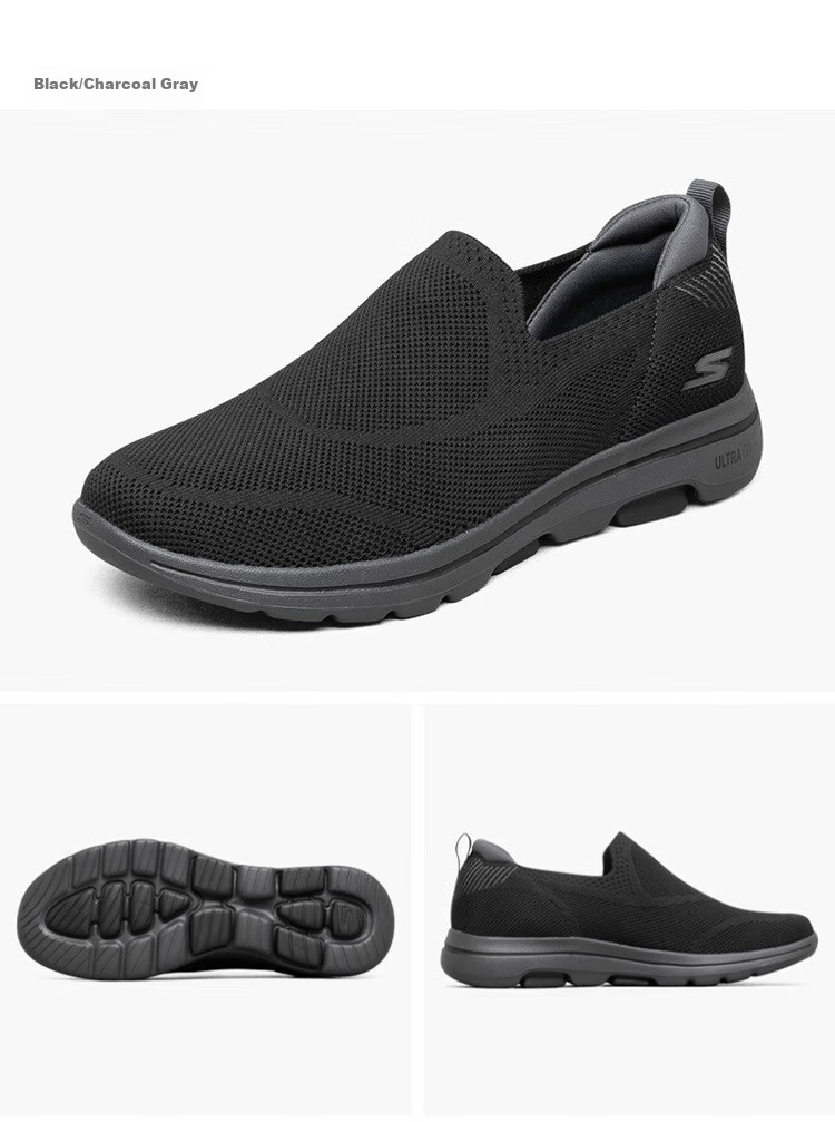 Skechers Slip-On Men's Shoes, Lightweight Breathable Mesh Walking Shoes, New Spring And Autumn 2025 Collection, Comfortable Shock-Absorbing Soft-Soled Casual Shoes 9