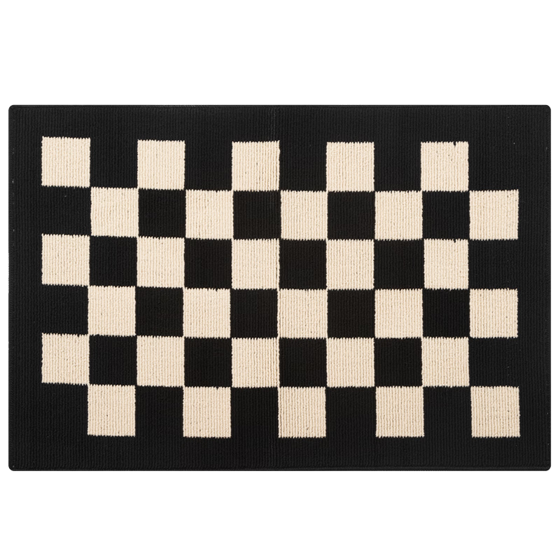 Modouyu Entrance Door Mat, 80*120cm Checkered Pattern, Foot Mat for Entryway, Bathroom, Foyer, Wear-Resistant, High-End Carpet