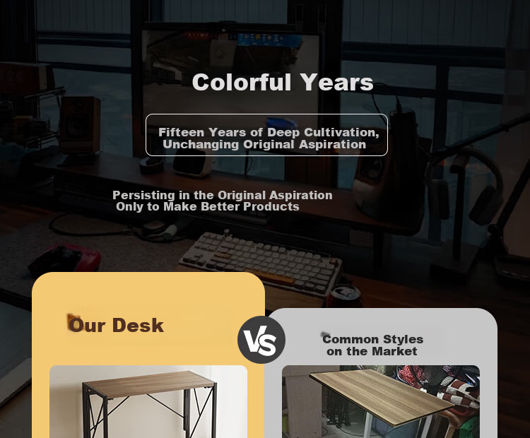 Yicainianhua Foldable Computer Desk, Office Desk without Installation, Long Writing Table, Student Desk 1215 1