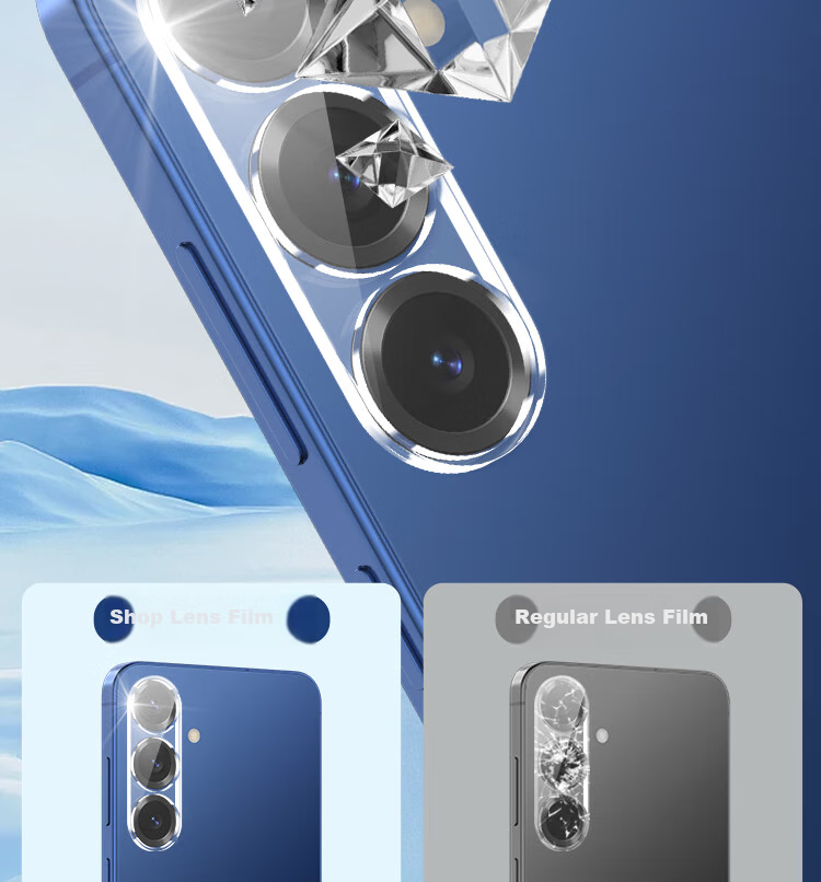 ESCASE Lens Protector for Samsung S25+, Galaxy S25+ Rear Camera Protective Film, Ultra-Thin High-Definition Wear-Resistant Scratch-Proof Dust-Proof Film 5