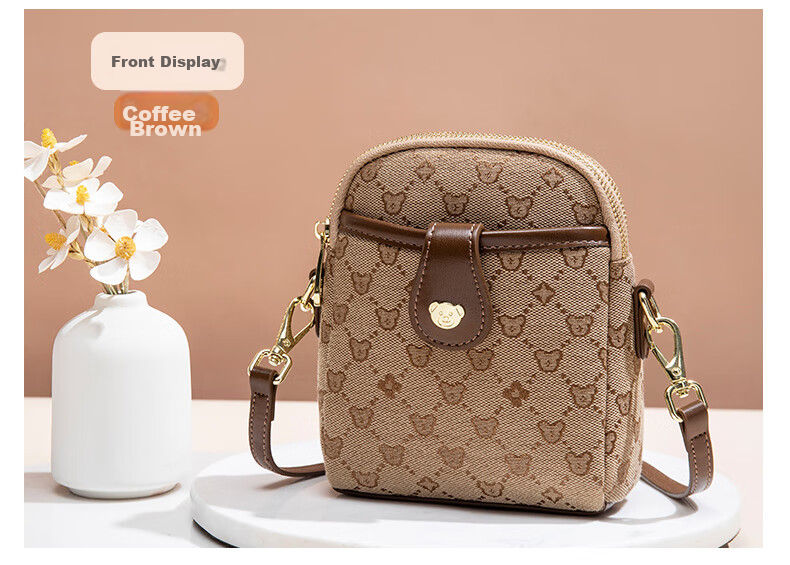 Xiaoxiongyilian Shoulder Crossbody Mini Bag for Women, Phone Pouch, Fashionable Versatile Mini Handbag, Printed Bucket Bag, Valentine's Day Gift 20