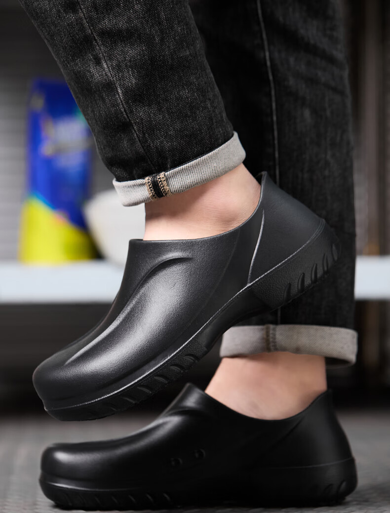 LAOGUANJIA Chef Shoes, Non-Slip, Waterproof, Oil-Resistant, Kitchen Work Anti-Slip Shoes, Lightweight, High-Elasticity, Canteen And Restaurant Work Shoes, SRC 45 10