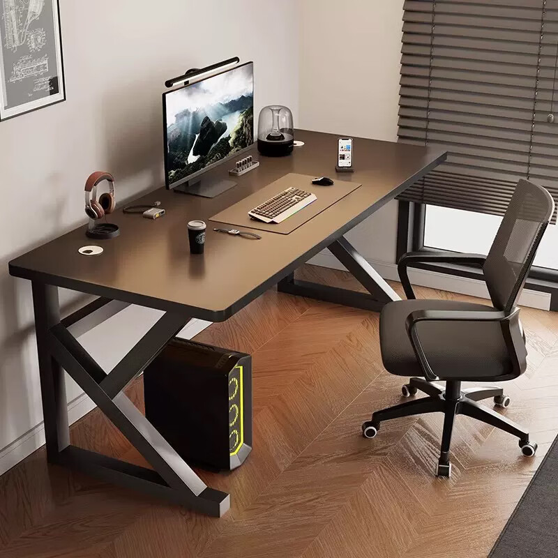 Huakaizhixing Computer Desk, Desktop Home Gaming Simple Desk, Office Desk, Study Table, Game Table BGZ723, 1.2 Meters Black