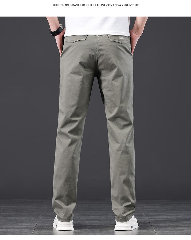 JEEP High-End Men's Casual Pants, 2026 New Summer Thin Loose Straight-Leg Business Pure Cotton Trousers for Me 17