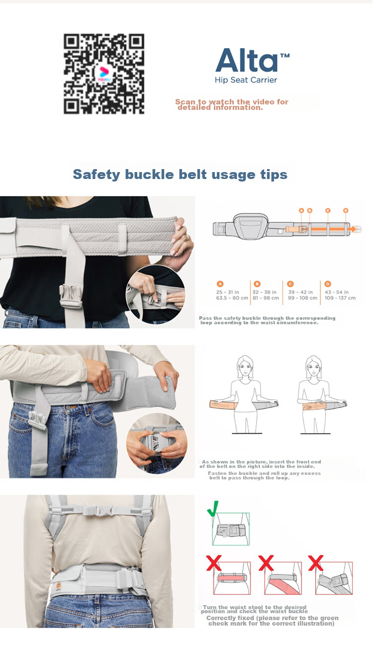 ERGObaby American Ergonomic Baby Carrier, Alta All-Stage Labor-Saving Ventilated And Breathable, 6 Carrying Methods, Baby Seat in Gray 19
