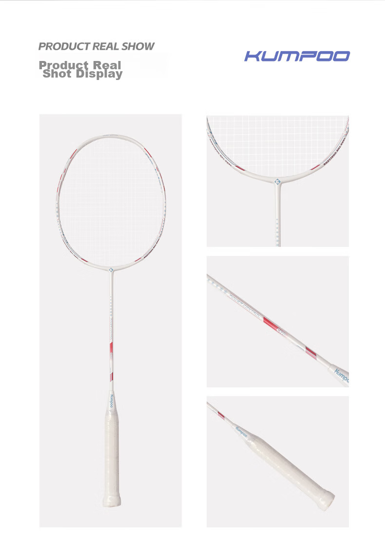 KUMPOO Badminton Racket, Full Carbon Fiber, Lightweight And Easy to Control, Durable, Versatile for Attack And Defense, Xunfeng Pair Rackets C920 Xuelinglong + Sky Blue 8