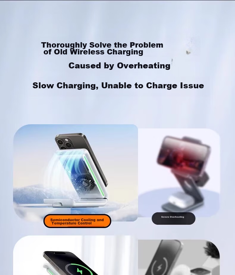 TORRAS Apple Wireless Charger for IPhone 16 Pro Max, AirPods, Earphones, IWatch, Three-In MagSafe Magnetic Fast Charging 15W 5