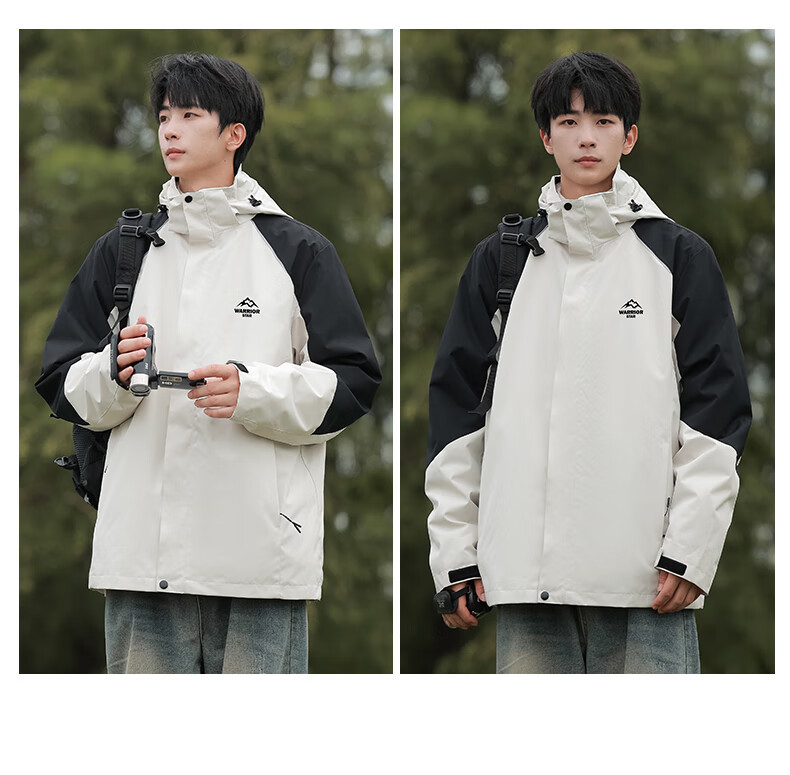 Warrior 3-in-1 Men's Outdoor Mountaineering Jacket Autumn Winter Windproof Warm Jacket 12