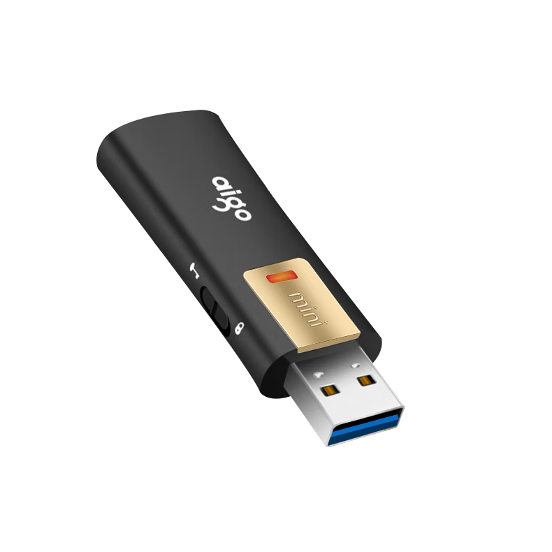 Aigo 256GB USB3.2 Flash Drive L8302 Write Protection Black Anti-Virus Attack Anti-Del Delete