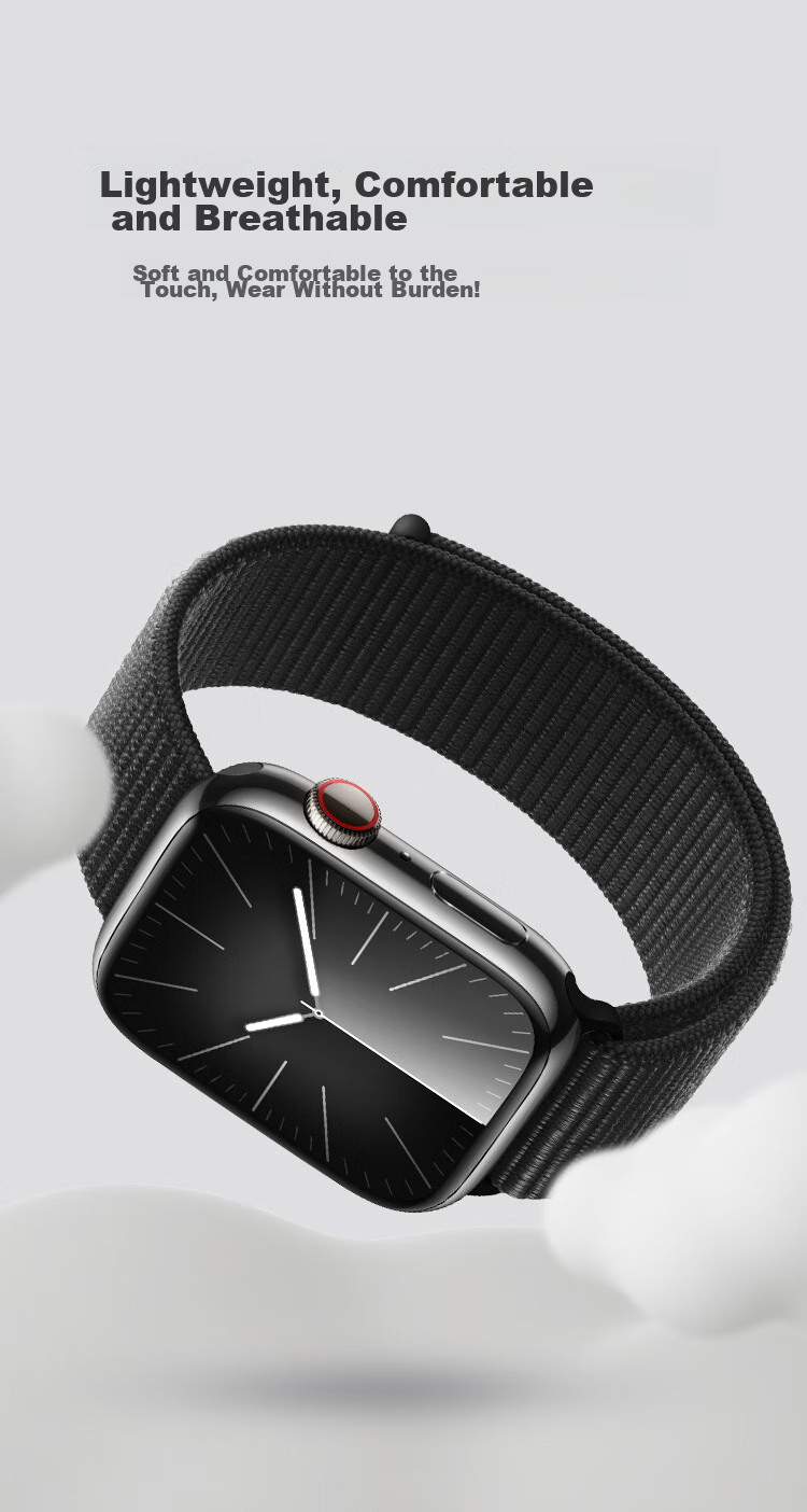 Freeson Compatible Apple Watch Band, Loop-Style Nylon Strap for Apple IWatch S11/10/9/8/7/6/5/4/Ultra2/SE, Starlight Color, 38/40/41/42mm 4