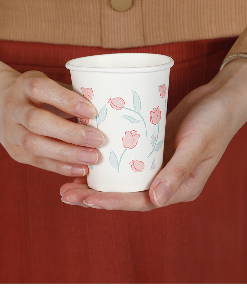 Yekee Disposable Thick Paper Cups 228ml, Office Business Home Party Water Cups Coffee Cups, Pack of 50 Y-3935 6