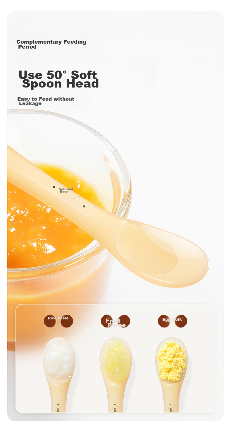 Shixi Newborn Silicone Soft Spoon, Fruit Puree And Rice Paste Spoon, Baby Water And Milk Feeding Spoon, Complementary Food Spoon, Children's Tableware 10