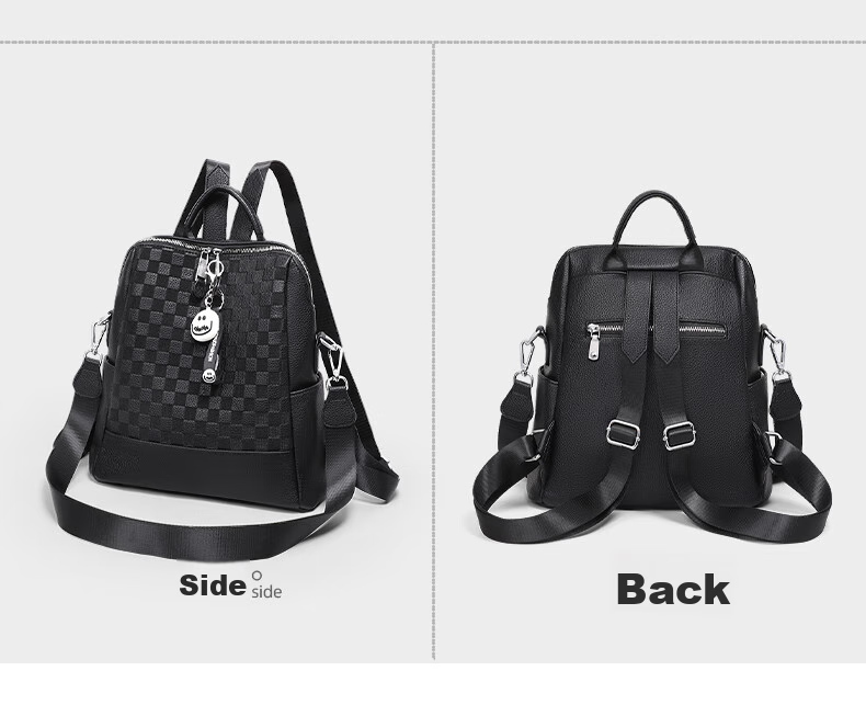 Aiqinghai Top-Grain Leather Backpack for Women, Luxury Brand School Bag, Crossbody Bag, Stylish Casual Versatile Birthday Gift 20