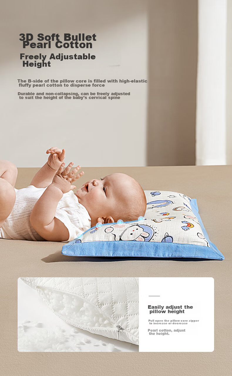 Xinandai Children's Pillow, Cassia Seed Pure Cotton Double-Sided Pillow for All Seasons, Washable Pillow for Babies 1-6 Years Old And Students, Sweet Rabbit Desig 4