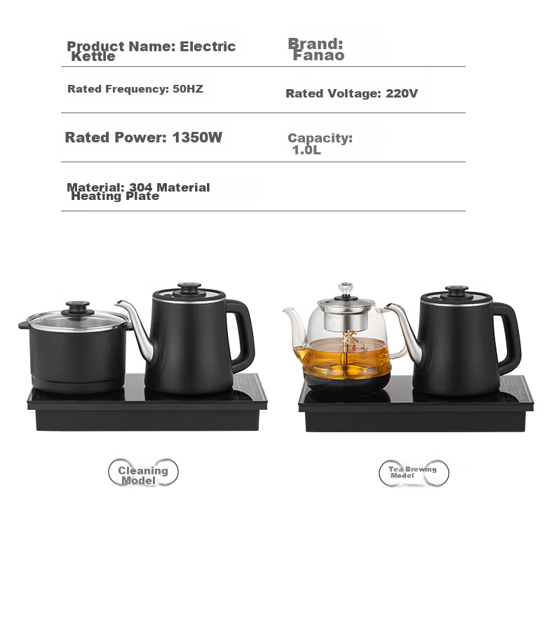 FUNORK Fully Automatic Electric Kettle with Water Inlet, Tea Table Kettle, Built-In Tea Table And Coffee Table Integrated Electric Teapot, Tea Brewing Set, Z08 Steaming Tea Model 21