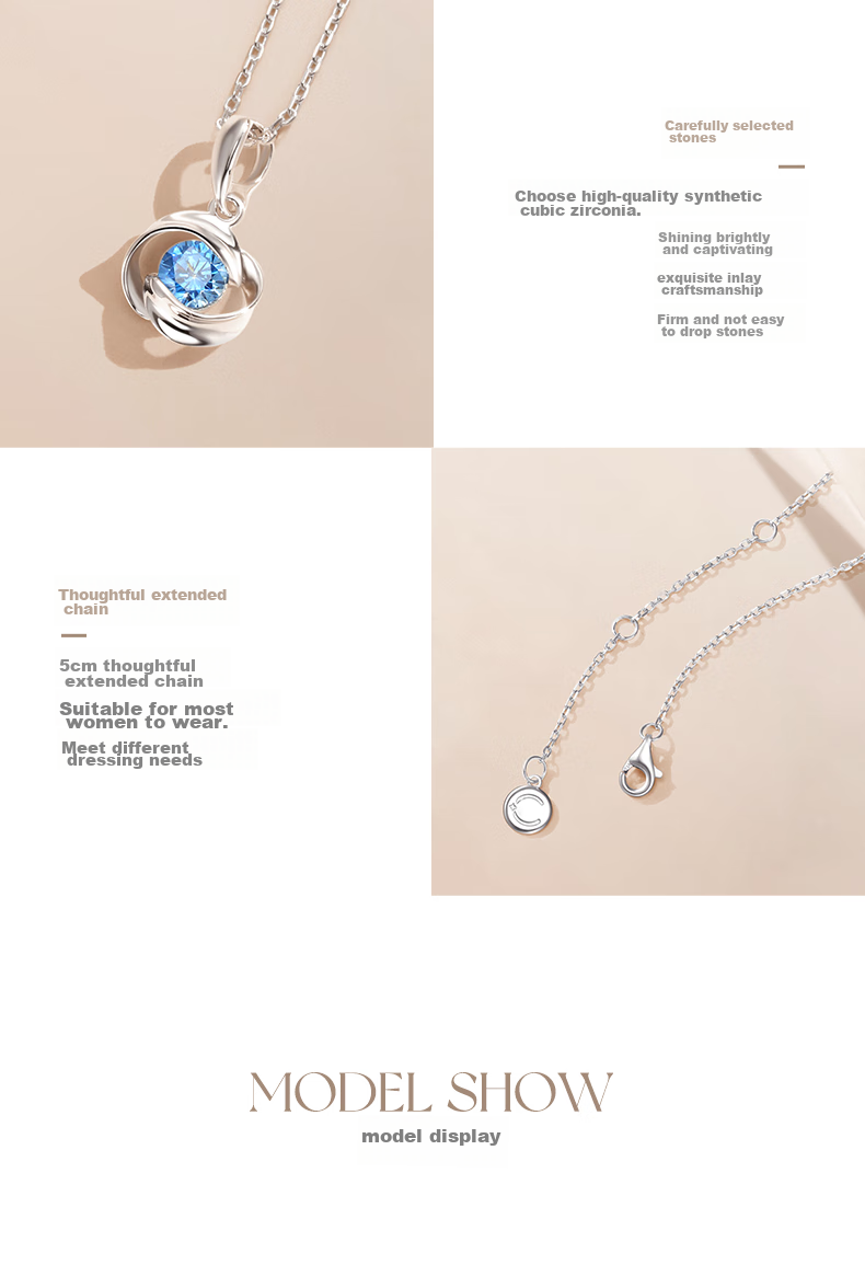 Fanci Mobius Ring White Necklace Women's Clavicle Chain Birthday Gift Jewelry for Girlfriend 6