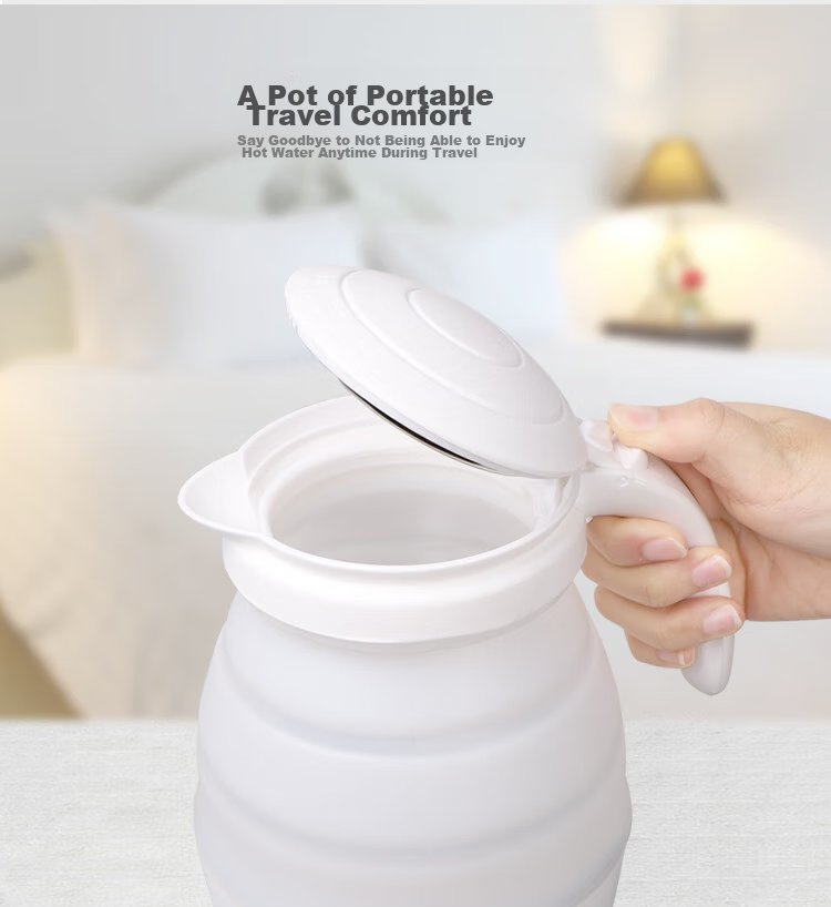 JOYTOUR Foldable Electric Kettle, Portable Travel Water Boiler for Home Use, Health-Preserving Insulated Kettle, White 6