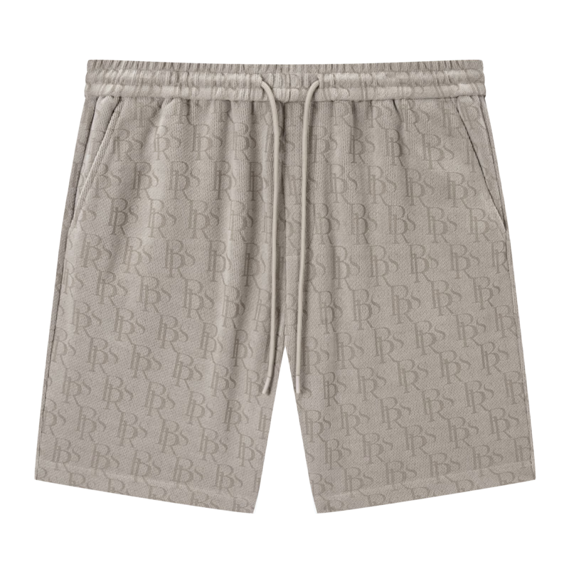GXG Men's Casual Summer Khaki 3XL Five-Point Printed Vertical Stripe Textured Shorts