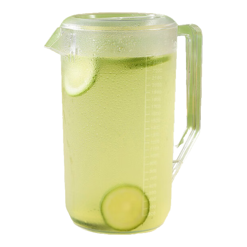Quanshi Commercial Cold Water Pitcher, Plastic Large Capacity Cup with Scale, Household Cold Boiled Water Pitcher, Juice Pitcher, 2500ml
