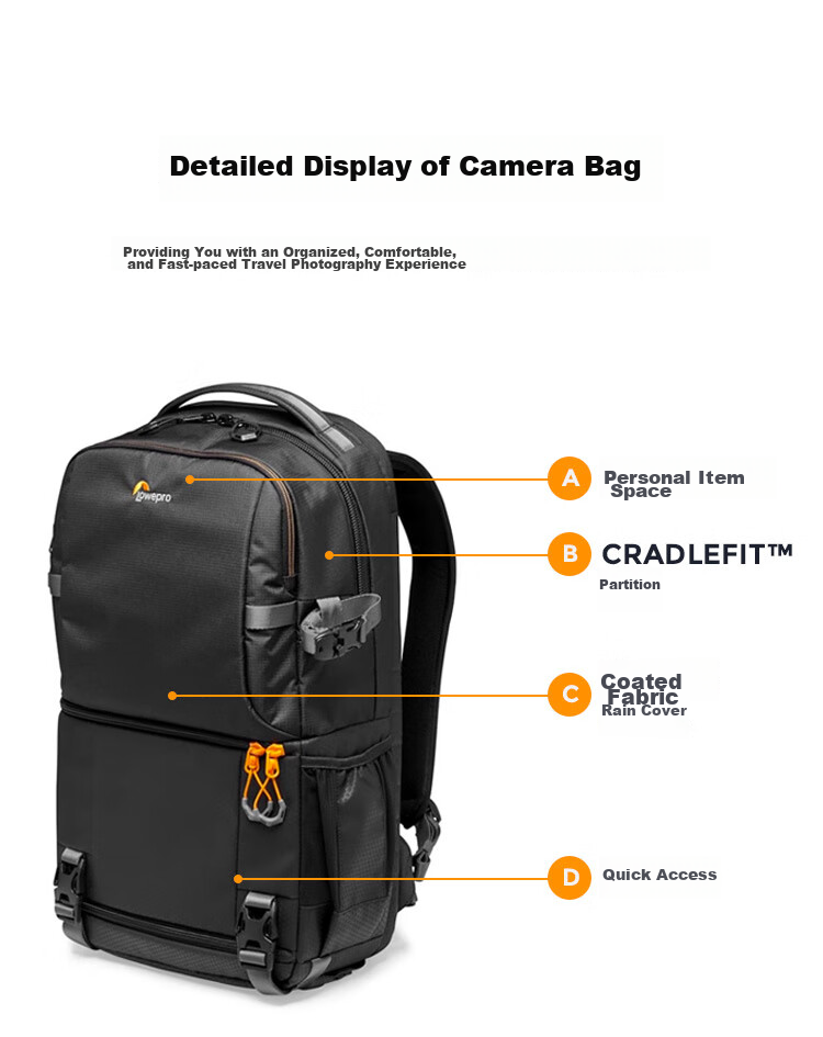 LOWEPRO Leshebao Camera Bag, Fastpack BP 250AW III Fengxingzhe, Professional DSLR And Mirrorless Outdoor Travel Rainproof Backpack Photography Bag, Black, LP37333-PWW 10