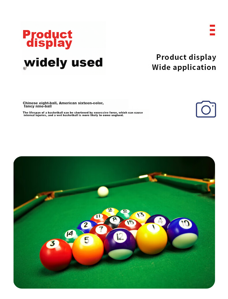 JEEANLEAN Billiard Table, Black Eight And Trick Shot Training Balls, Crystal Balls, Standard Large Size Pool Table Accessories, 57.2mm 11