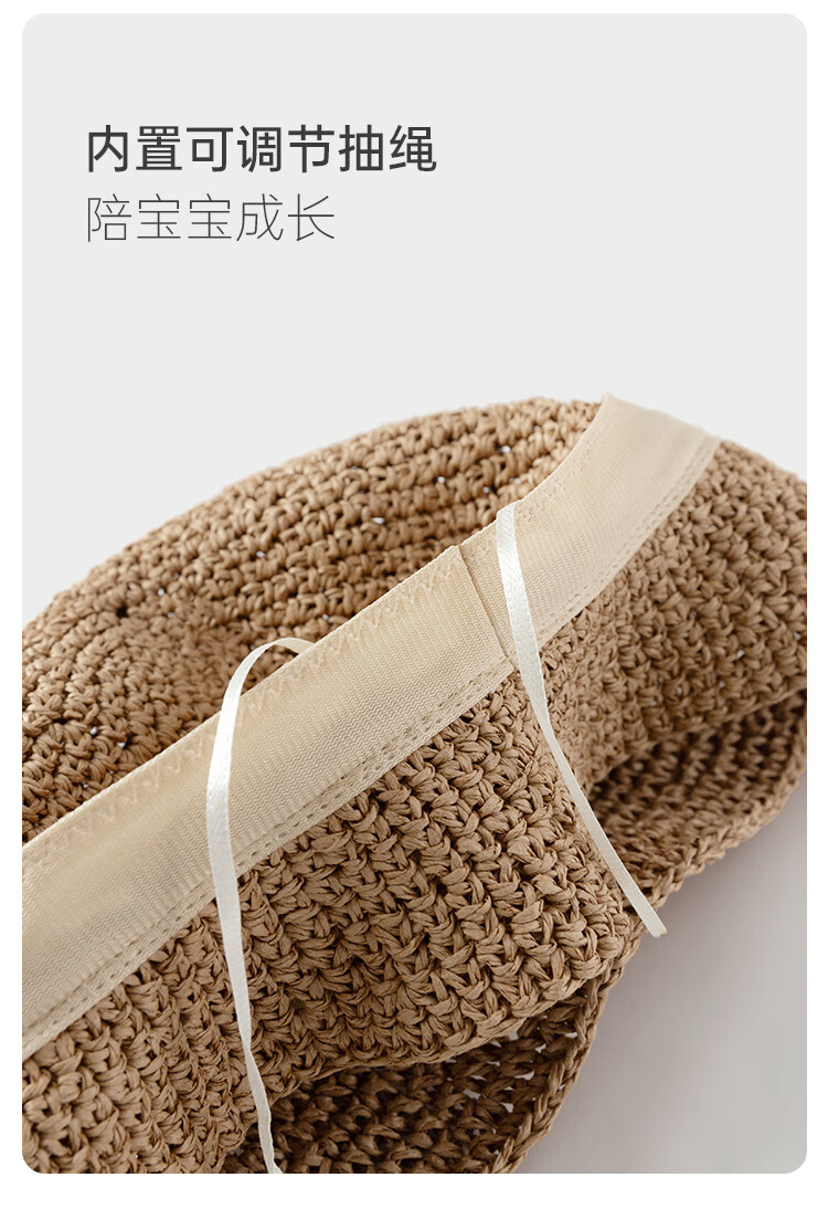 Babylove Baby Boys and Girls Straw Hat Summer Sunshade Hat Infant Toddler Sun Hat Kids Outdoor Fisherman Straw Hat 6