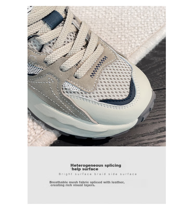 ZHR Dad Shoes for Women, Couples' Thick-Soled Heightening Casual Shoes, Fashionable Sports Shoes for Men And Women, G666 Gray Blue, Size 38 10