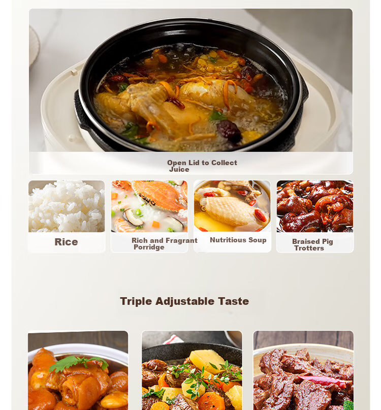 Joyoung Home 5L Dual Inner Pot Rice Cooker with Crystal Diamond Inner Pot for Stewing Soup, Cooking Porridge, Cooking Rice, Electric Pressure Cooker with Deep Soup Inner Pot, Multifunctional High-Pressure Stewing And Cooking Pot Y-50H115 18