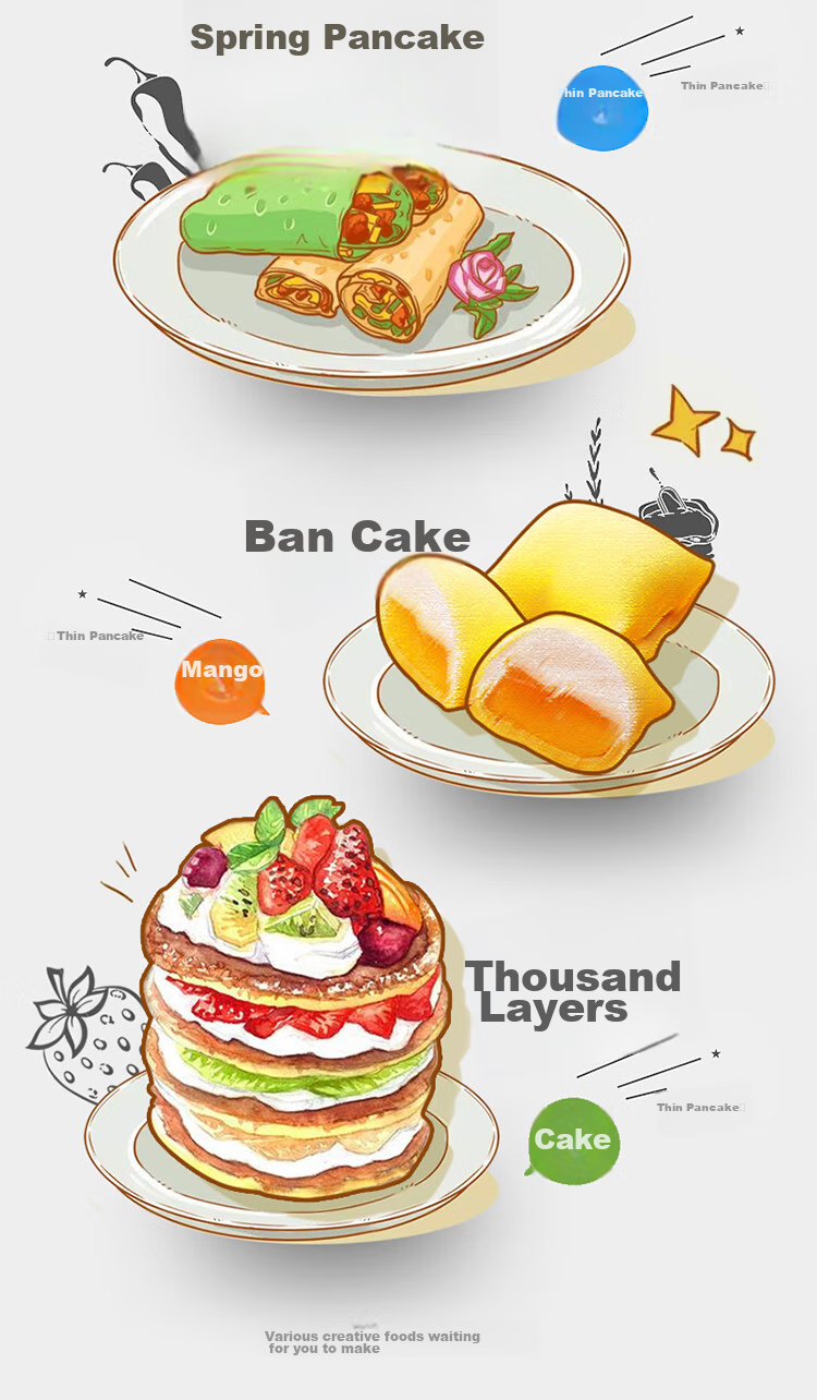Liven Pancake Maker, Spring Pancake Machine, Breakfast Maker, Home Electric Griddle, Thin Pancake Maker, Sandwich Maker, Spring Pancake And Spring Roll Wrapper Maker, Layer Cake Maker BC-811A 5