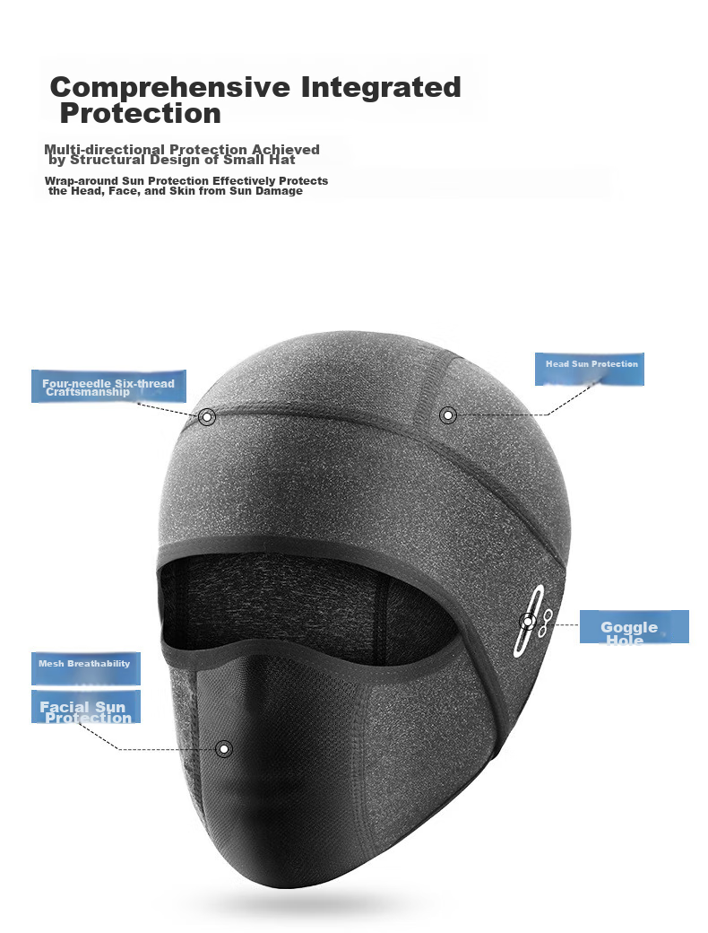 BIKEBROS Cycling Balaclava Helmet Liner, Outdoor Sun Protection Face Mask, Spring And Summer Full-Face Ice Silk Face Guard, Windproof Small Cap, for Men And Wome 3