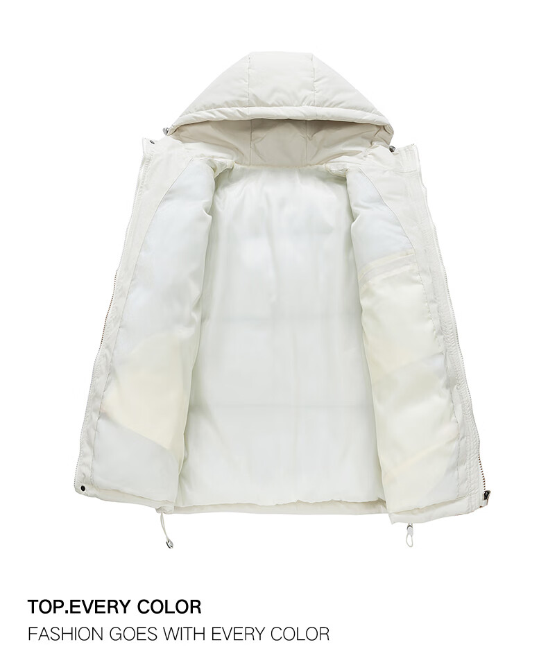Warrior Men's Winter Thickened Cotton Padded Mid-Length Hooded Student Puffer Jacket New Year Coat 23
