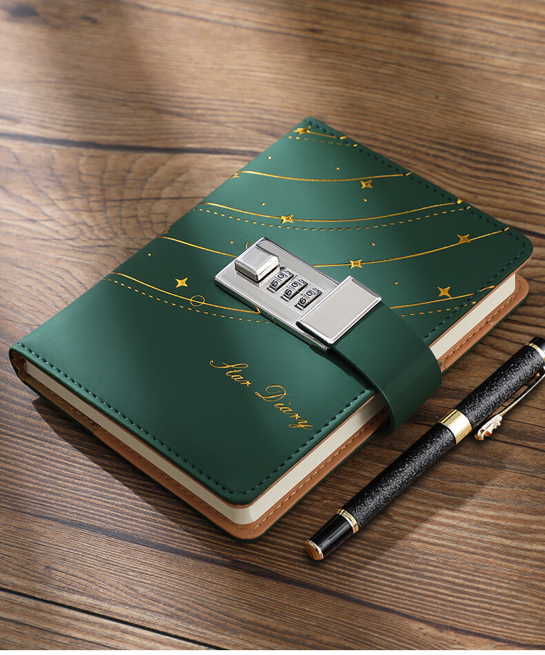 Longe Password Lock Notebook, B6 Small Size Password Book with Lock, Diary That Can Be Carried Anywhere, Lockable Journal, High-Quality Thickened Notebook, Customizable 8