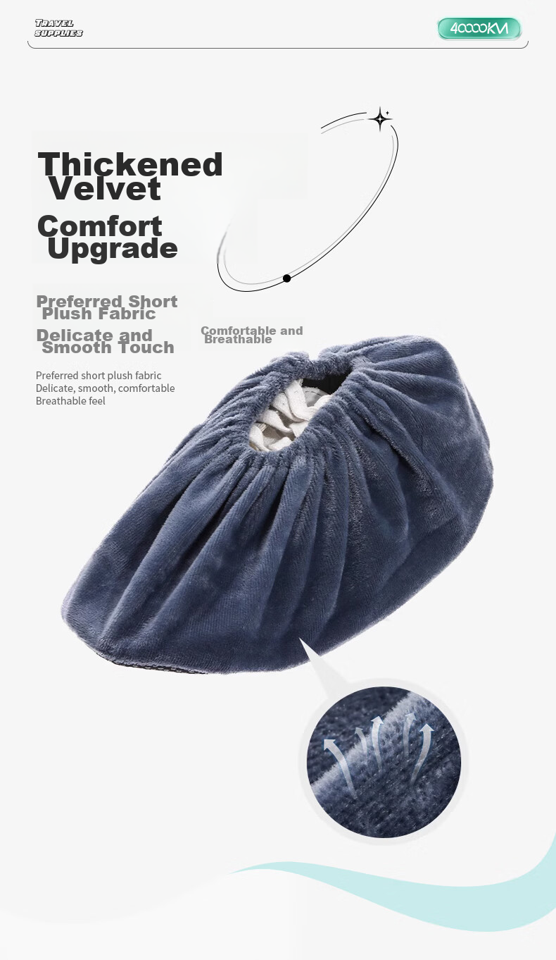 Siwangongli Velvet Shoe Covers, Home Fabric Thickened Non-Slip Wear-Resistant, for Machine Room Indoor Students And Adults Foot Covers, SW2324 4