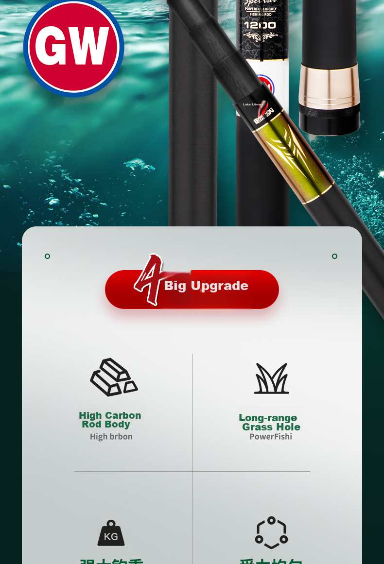 GW Hainian Lake Reservoir Long Rod, 9 Meters Fishing Rod, Ultra-Light And Ultra-Hard Carbon Fiber Platform Fishing Rod, Long Section Groundbait Rod, Hand Rod Fishing Rod 2